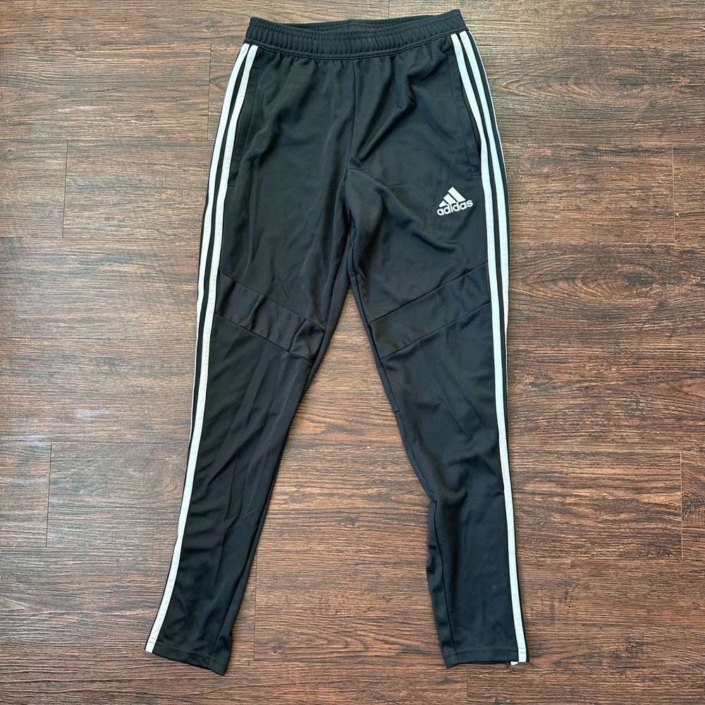 Adidas Mens Black Pants with White Stripes